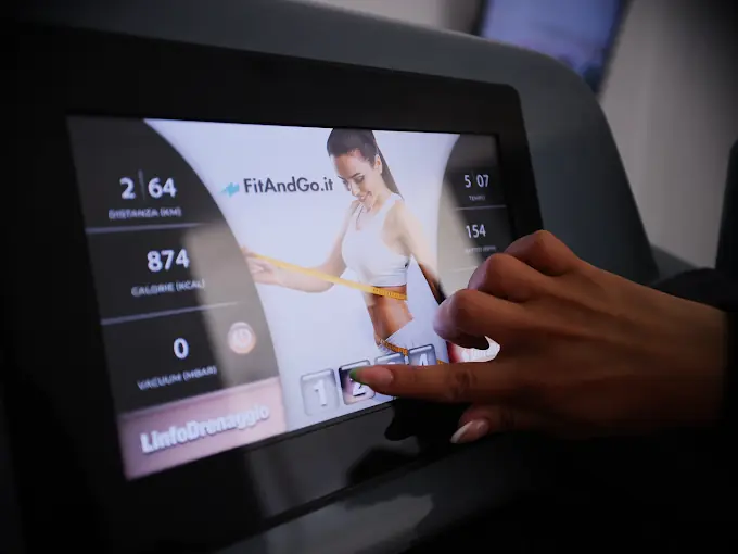 Display di Vacufit con il programma di allenamento personalizzato